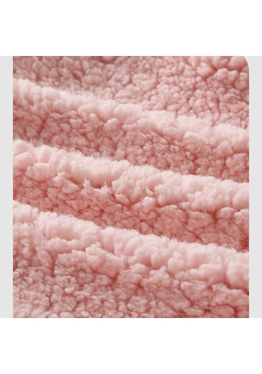 Moveevo A711 Bebek Sonbahar Ve Kış Kalın Kuzu Derisi Bacak Uyku Tulumu Çift Fermuarlı Tasarım Kapşonlu Pembe Pembe