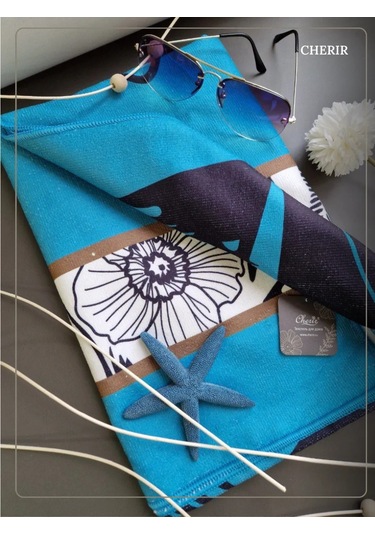 Cherir Mikrofiber Plaj Havlusu 399264848 Mavi-turkuaz
