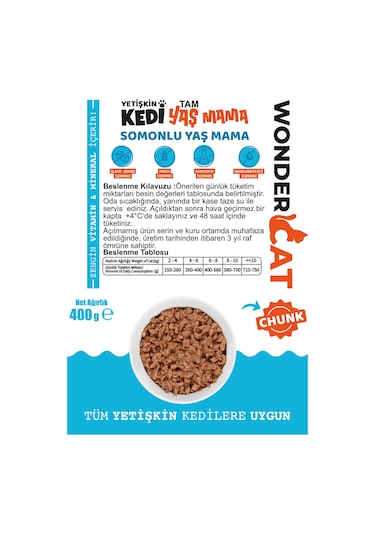 Wondercat Somonlu Yetişkin Kedi Konservesi 400gr X 12 Adet
