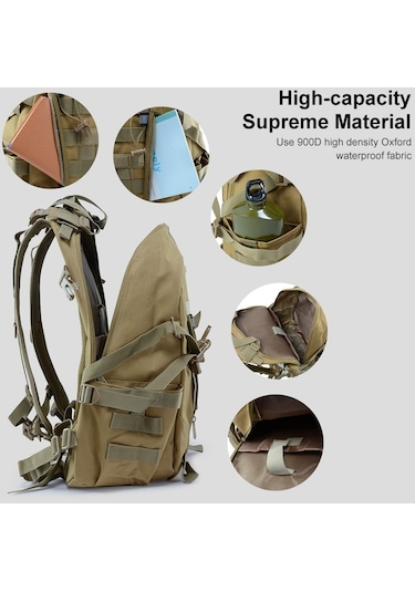 Jsm J012 25l Büyük Kapasiteli Kamuflaj Sırt Çantası Haki Haki Yeşili