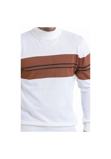 Hatemoğlu Erkek Beyaz Regular Fit Yünlü Desenli Balıkçı Yaka Tri Beyaz (556720123) Beyaz