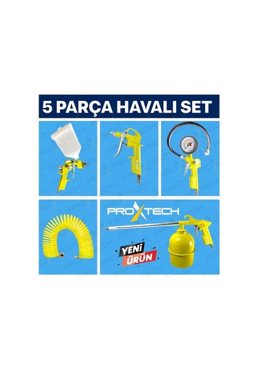 Kompresör Havalı El Aletleri Seti 5 Parça Havalı Boya Ve Havalı Set 5 Parça