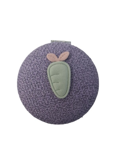 Gigi Panda Örgülü Yuvarlak Katlanır Makyaj Aynası Havuç Desenli Havuç Desenli