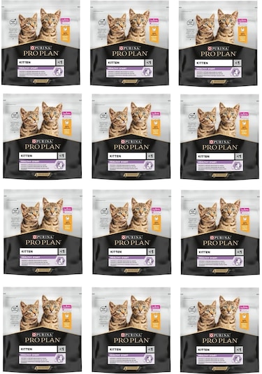 Purina Pro Plan Kitten Yavru Tavuklu Kedi Kuru Mama 400 G X 12 Adet