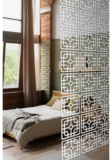 Artavessa 12 Parça Oda Bölücü Seperatör Mdf Paneller - Model 2 (Beyaz)