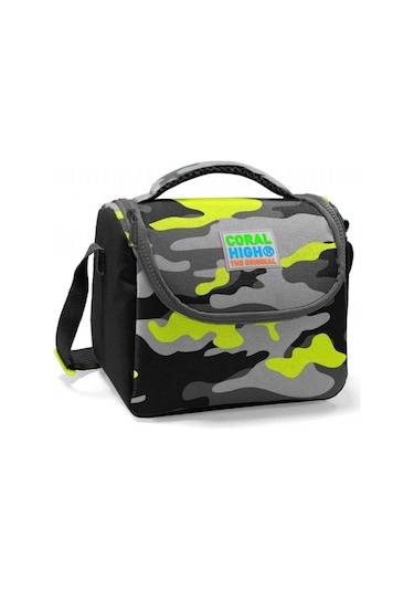 Coral High Erkek Çocuk Siyah Yeşil Kamuflaj Okul Beslenme Çantası