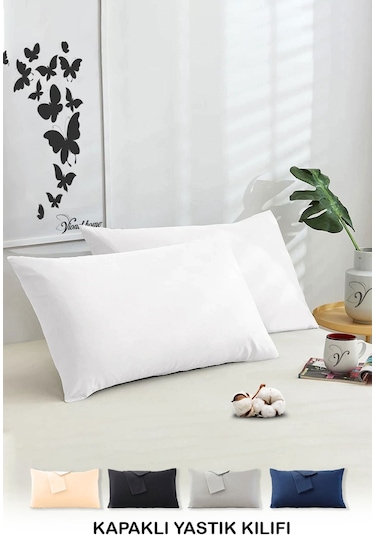 Vionel Home Pamuklu 2'li Yastık Kılıfı 50 x 70 CM Düz Beyaz