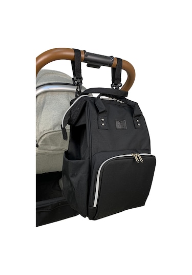 Stylo Star Anne Bebek Bakım Sırt Çantası + Termos Çanta Siyah