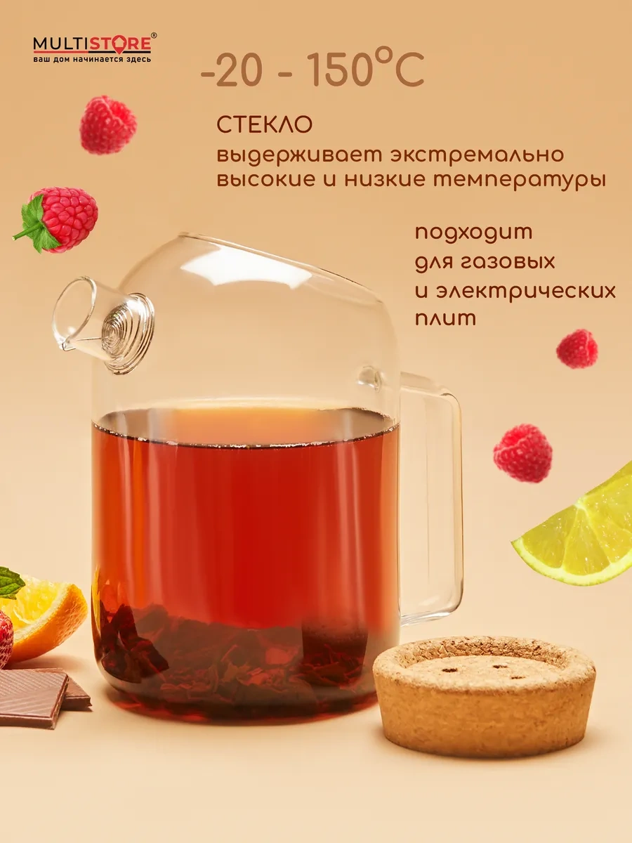 Multıstore 1200 Ml Cam Demleme Çaydanlık Süzgeçli 232393841 Beyaz