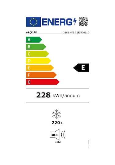 Arçelik 2162 NFB E 220 L 5 Çekmeceli Dikey Derin Dondurucu