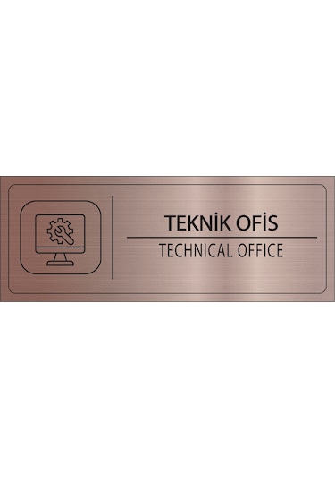 Mayeka Teknik Ofis İsimlik Bronz Metal Kapı İsimliği Levhası Yönlendirme Tabelası