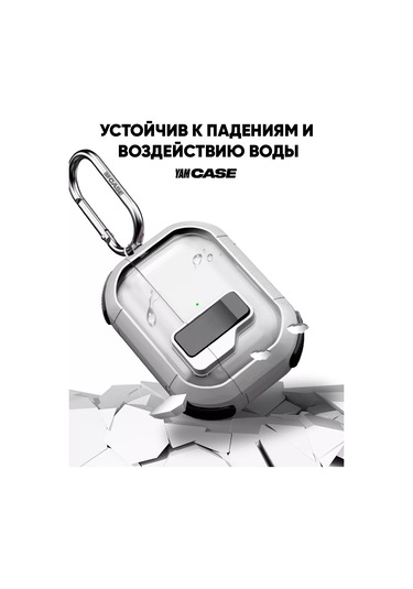 Yamcase Airpods Pro, Pro 2 İçin Şeffaf Klipsli Kılıf 221411099 Beyaz