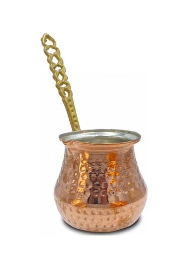 Tombik Cezve Kırmızı Bakır 3'lü Set