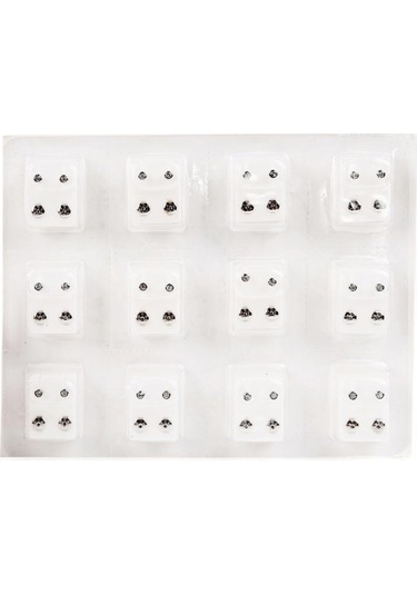 Beyaz 12 Çift Çelik Kulak Çiviler Küpe Seti Tıbbi Küpe Piercing Alet Setleri Kadınlar Takı Piercing Saplama Küpe Beyaz