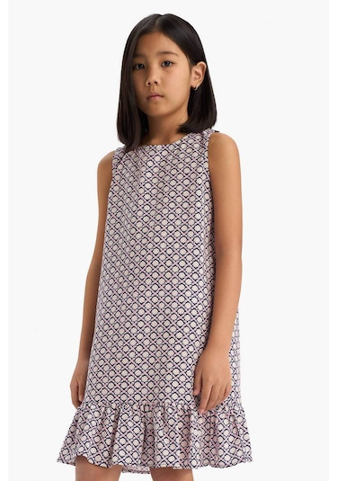 DeFacto Kız Çocuk Desenli Viskon Kolsuz Yazlık Elbise E7498A825SMPN452 DeFacto Kız Çocuk Desenli Viskon Kolsuz Yazlık Elbise E7498A825SMPN452