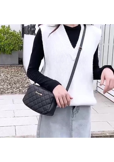 Xindoker Pembe Diamond Desenli Kamera Çantası - Tek Omuz/çapraz Çantası, Gündelik Eşyaları Taşıma, Pu Malzeme, Şık Ve Pratik