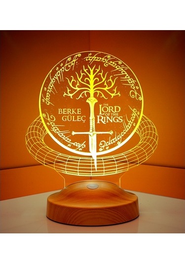 3D Yüzüklerin Efendisi, Lord of the Rings Kişiye Özel 3 Boyutlu Led Lamba