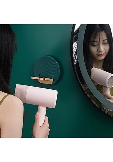 Novahub Pratik Duvar Montajlı Saç Kurutma Makinesi Tutucusu Yapışkanlı Beyaz