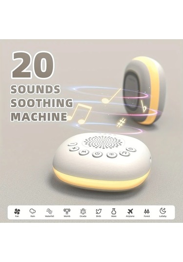 Elmpaly Mini Hoparlör, Usb Beyaz Gürültü Makinesi, 20 Yatıştırıcı Ses, Zamanlayıcı, Taşınabilir Müzik Çalar