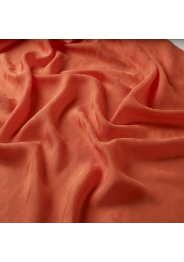 İpekevi Kazayağı Desenli Monogram Şal - Turuncu - Turuncu