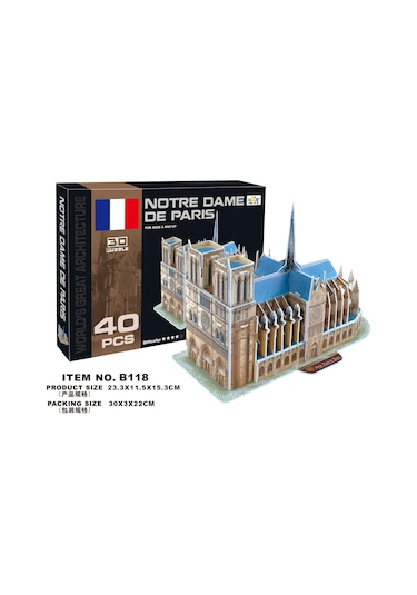 Cc Oyuncak - 3d Puzzle Notre Dame De Paris - 40 Parça