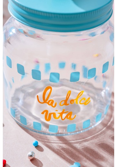 Vicenza Renkli Cam Kavanoz - 600 Ml Renkli