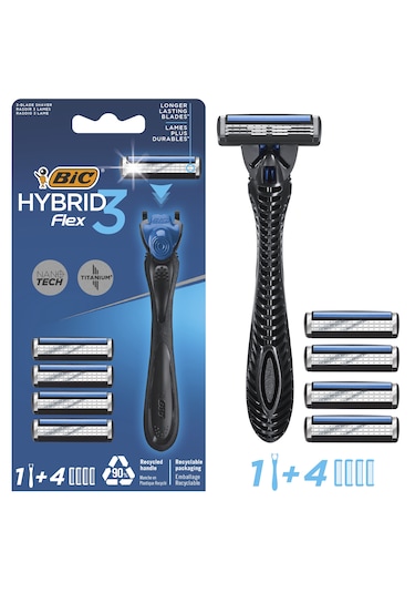 Bic Flex 3 Hybrid 3 Bıçaklı Erkek Tıraş Bıçağı + 1 Sap + 12 Yedek Başlık