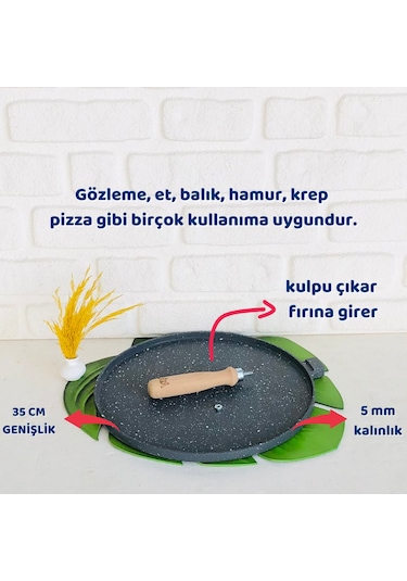 Meşeler Granit Döküm Çok Amaçlı Tava 35 CM Siyah
