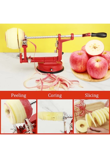 3'ü 1 Arada Meyve Soyucu El Krank Meyve Dilimleyici Meyve Çok Renkli