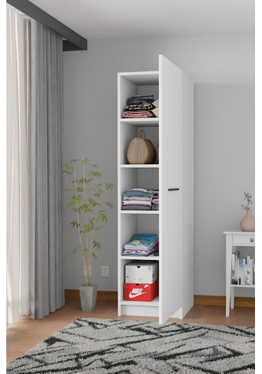 Ladik Beyaz Tek Kapaklı Gardırop 180-45-45 Cm Çift Yönlü Kapak Ladik Beyaz Tek Kapaklı Gardırop 180-45-45 Cm Çift Yönlü Kapak