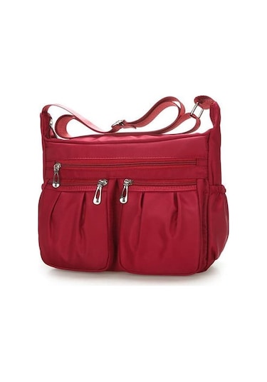 Ganzhoushop Yeni Tasarımcı Su Red Omuz Naylon Moda Messenger Kadınlar İçin Geçirmez Fermuarlı Çapraz Çantaları Çantalar Çanta Çanta Bayan Pq Kırmızı