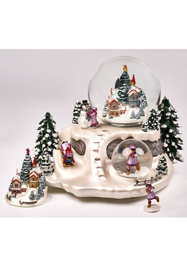 Yerli, El Boyama, Müzikli, Kendinden Üflemeli, Kar Manzarası 120+65 Mm, Lüks Kar Küresi. Magnetdepo