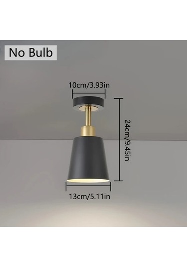 Fastbuy Modern Minimalist Siyah Ve Altın Detaylı Yarı Flush Mount Tavan Armatürü Karartılabilir 2 Adet Siyah Siyah