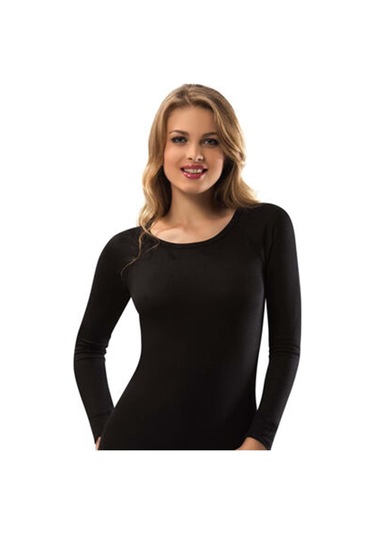 Elit 2706 Kadın Termal Üst Uzun Kol İçlik Fanila Siyah