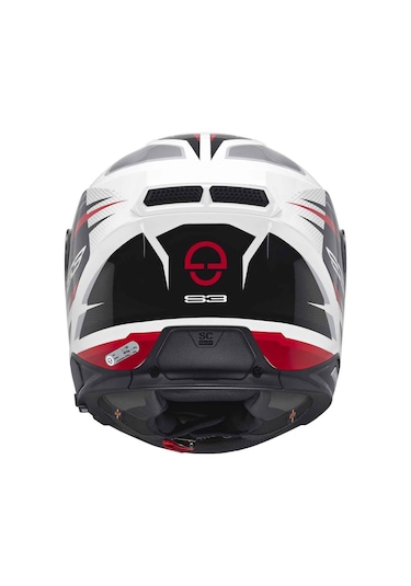 Schuberth S3 Apex White Kapalı Kask Siyah - Beyaz - Kırmızı