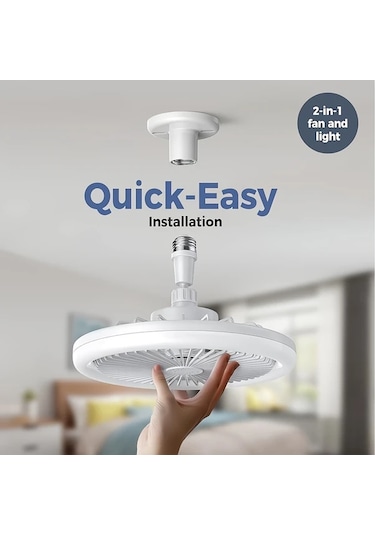 Xuweiwei Beyaz E27 Uzaktan Kumandali Led Tavan Fanli Lamba 3 Hiz 3 Renk 17 Mod E27 E26