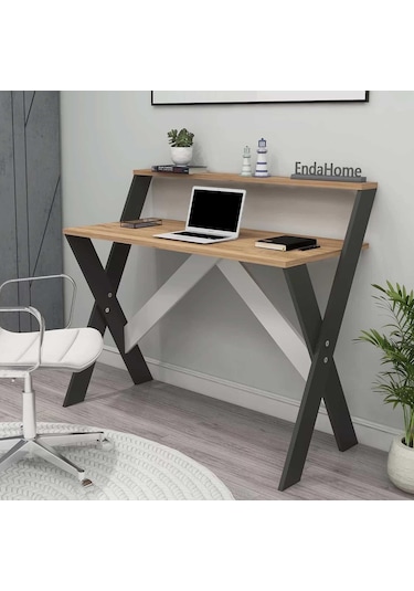 Reyo Home Enda X Ayaklı Ders Çalışma Masası 50x90cm Antrasit-çam Antrasit - Çam
