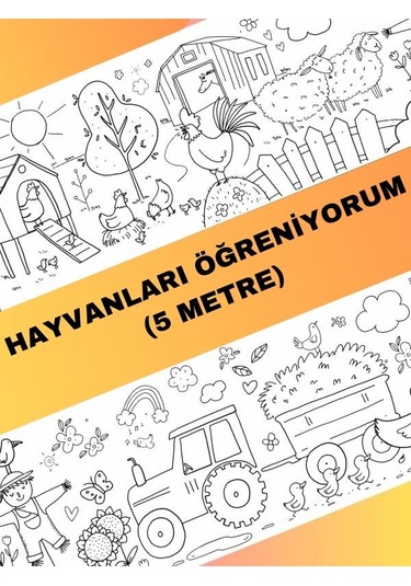 Hayvanları Öğreniyorum Boyama Kağıdı Çiftlik Hayvanları 5 Metr