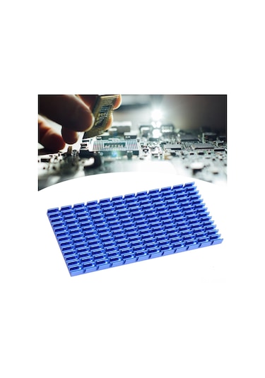 Yuntech01 Alüminyum Soğutucu Levha P55x6x120 Mavi, Cpu, Pcb, Amfi Ve Elektronik Cihazlar İçin Hızlı Isı Dağıtımı