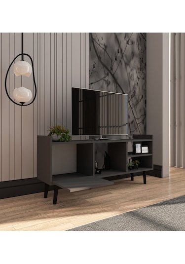Leo Tv Ünitesi Antrasit Televizyon Konsolu 140 Cm Ekonomik Modül