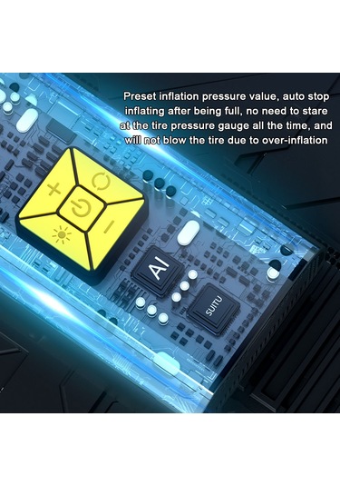 Ranyeek Akıllı Otomobil Hava Pompa, Dijital Basınç Göstergeli, Otomatik Durma, Led Işıklı, Usb Ve Araç Şarj Desteği, 150psı, Dahili Li-pil