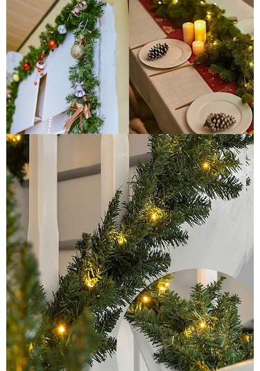 160cm Yılbaşı Ağaç Çam Dalı Garland Dekoratif Ledli Günışığı
