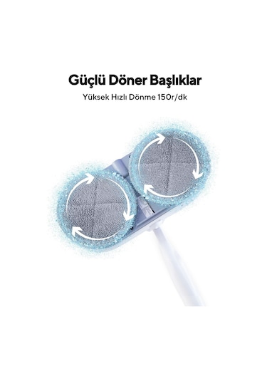 Kumtel Şarjlı Kablosuz Mop Paspas Beyaz
