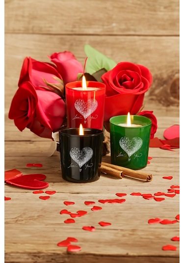 Selka Home Amor Cam Bardak Mum 3 x 110 G