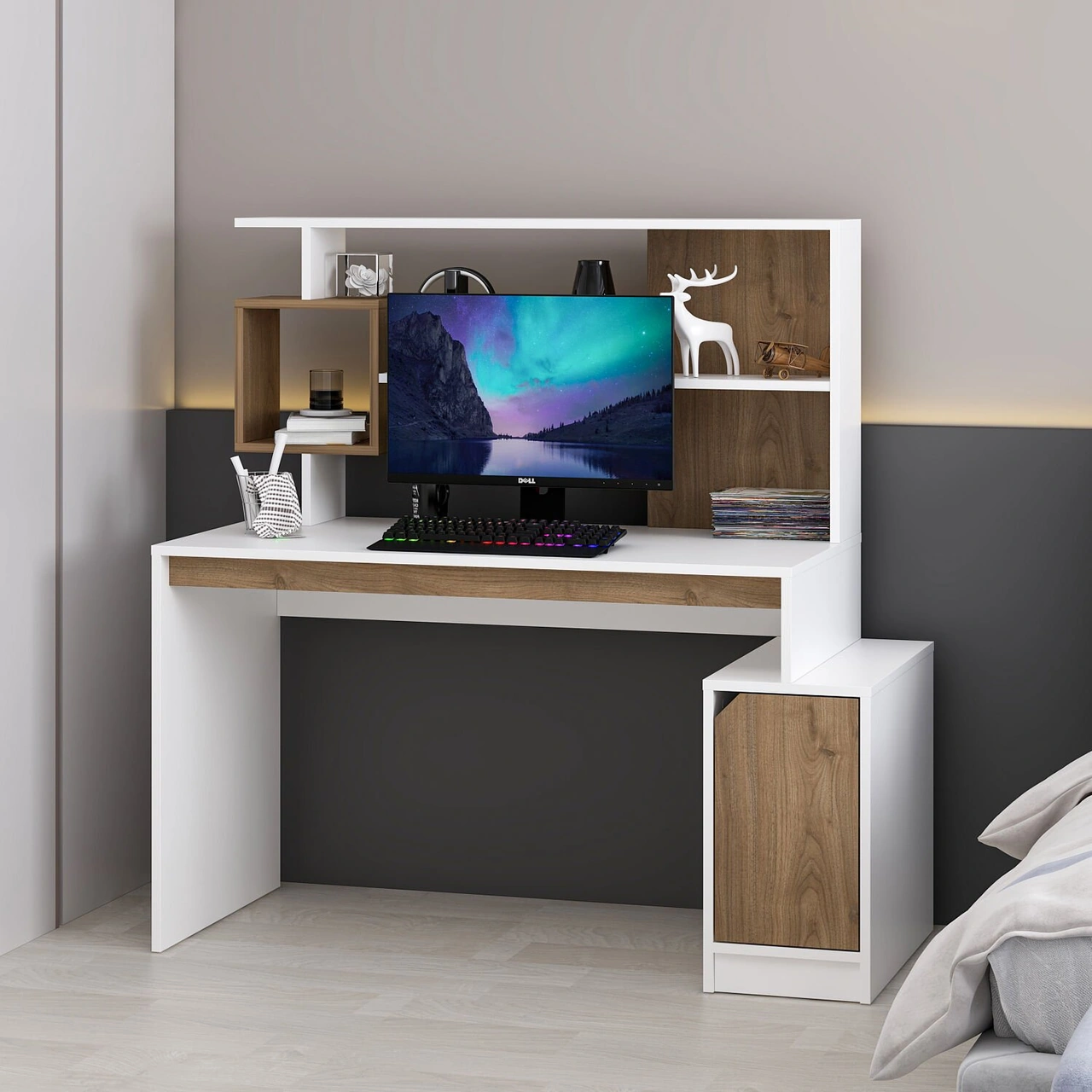 Arlena Çalışma Masası - Beyaz/rahle Çok Renkli