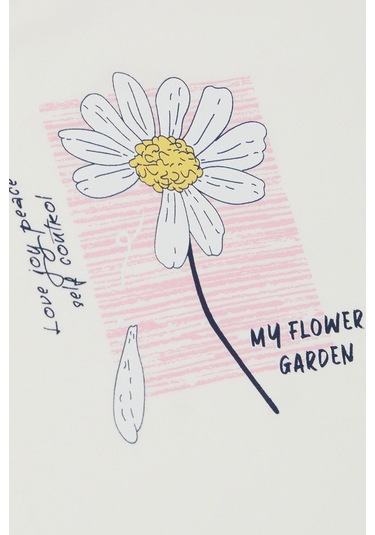 Breeze Kız Çocuk Taytlı Takım Papatya Baskılı 4-9 Yaş, Ekru-ekru Ekru