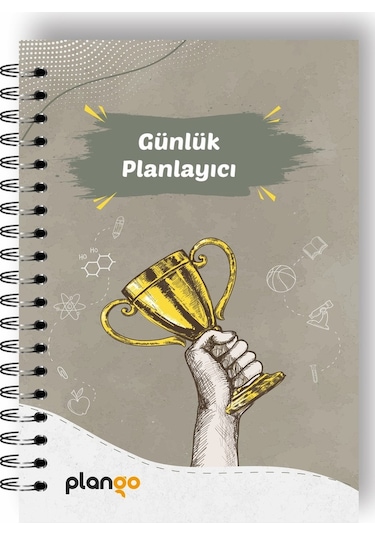 Gri Kupa Günlük Planlayıcı Defter - Daily Planner - Ders Çalışma