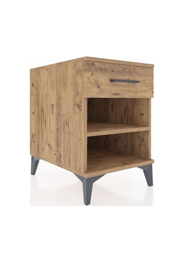 Kronos Komodin Tek Raflı Tek Çekmeceli 44x59x64 Çam-çam Çam