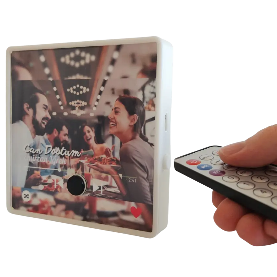 Kişiye Özel Müzikli Magnet Hediyesi Beyaz