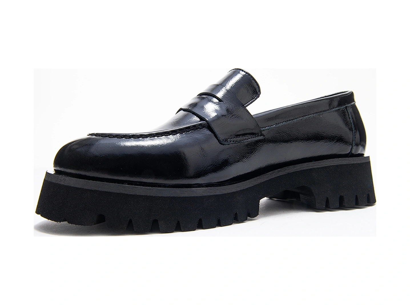 Vıonel Siyah Rugan Hakiki Deri Kadın Loafer Ayakkabı SİYAH RUGAN